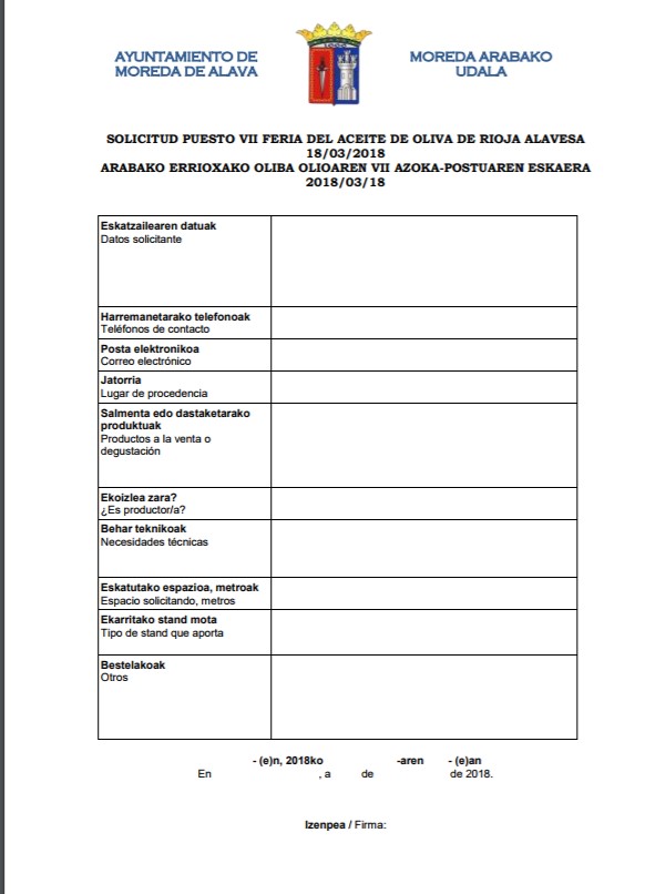 solicitud puesto feria aceite rioja alavesa